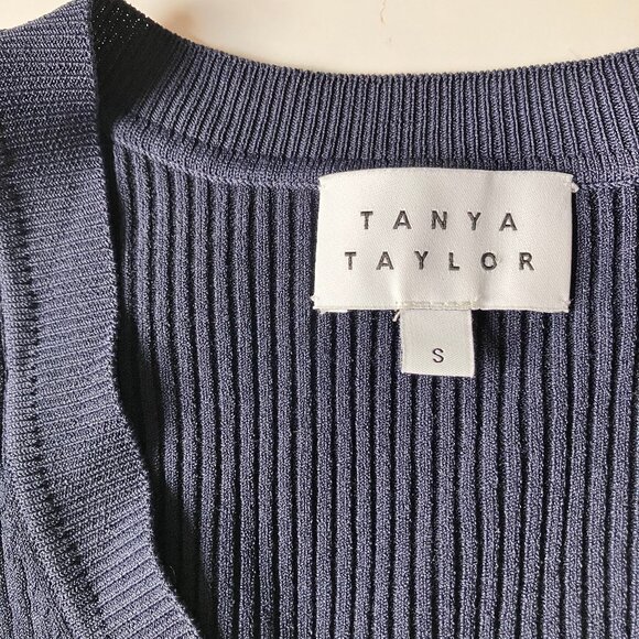 Tanya Taylor Devon Mixed Media Floral Print Midi Dress Maritime Blue Size Small - Picture 7 of 7